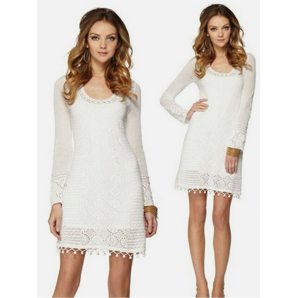 Lilly Pulitzer White Athena Resort Crochet Tunic Dress, Size XS